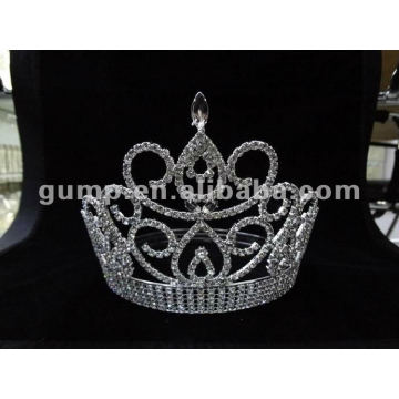 Corona grande de la tiara del rhinestone